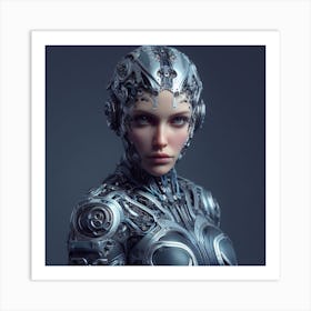 Futuristic Woman v2 Art Print