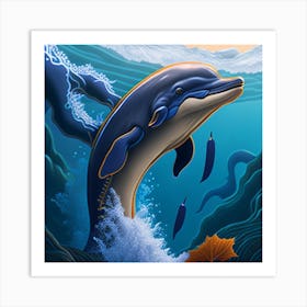 Dolphin In The Ocean Art Print