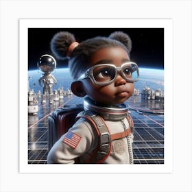 Girl In Space Art Print