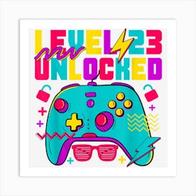 23 Years Old Gamer Men Level 23 Unlocked Gamer 23rd Birthday 1 Art Print