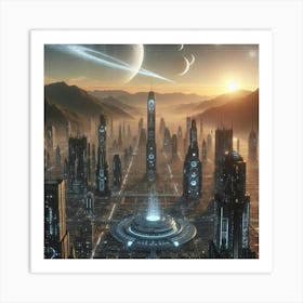 Futuristic City 10 Art Print