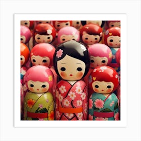 Many Japanese Dolls Art Print