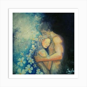 Couple Hugging 1 Art Print