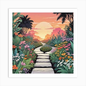 Into The Garden Ai Art Wall Art Design Illustration (46) Art Print