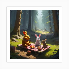 Picnic In The Woods Art Print