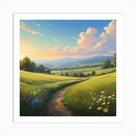 Picturesque Green Meadows Art Print