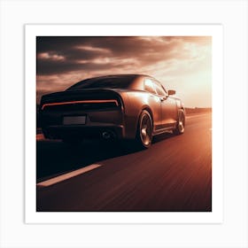 Dodge Charger At Sunset Art Print