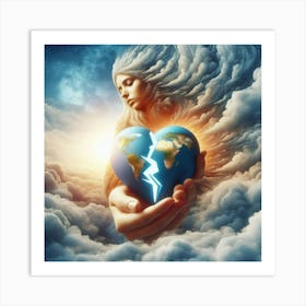 Earth In The Hands Of A Woman 1 Art Print