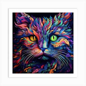 Colorful Cat 5 Art Print