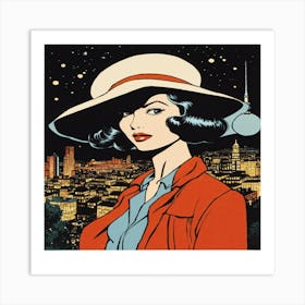 Woman In A Hat Art Print