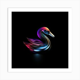 Neon Swan Art Print