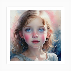 Little Girl With Blue Eyes 1 Art Print