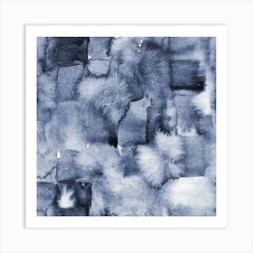 Indigo Blue Watercolor Abstract Art Print