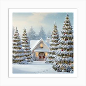 Christmas Scene Art Print