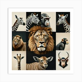 Collections of wild animals Art Print