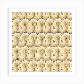 Brown Retro Pattern 06 Art Print