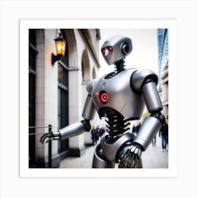 Robot On The Street 27 Art Print