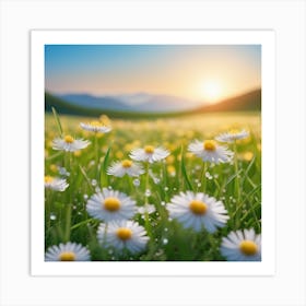 Daisies In The Meadow Art Print