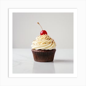 Cupcake With Cherry Art Print