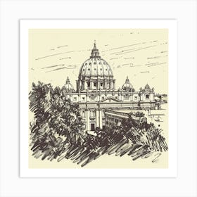 A Vatican City Hand Drawn Sketch Illustration 1720444795 1 Art Print