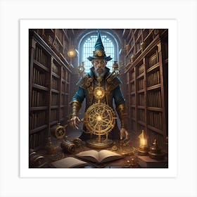 Clockwork Wizard Art Print