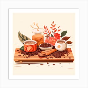 Coffee And Flowers Art Print