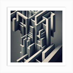 Closer To Perfectly Smooth A4 Paper Abstract Geometric Art Print