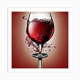 Red Wine Splash 3 Art Print