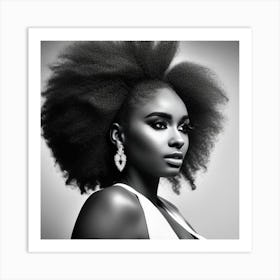 From Melanin, With Love in Black and White Art Print