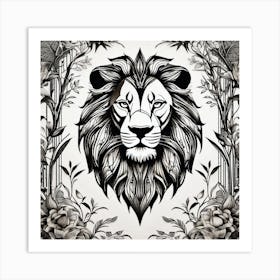 Lion Head 12 Art Print