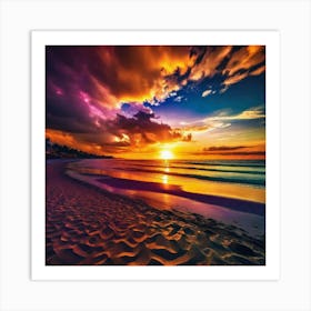 Sunset On The Beach 161 Art Print