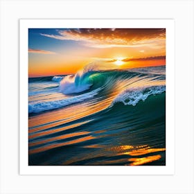 Sunset Over The Ocean Art Print