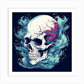 Skull In The Water Art Print