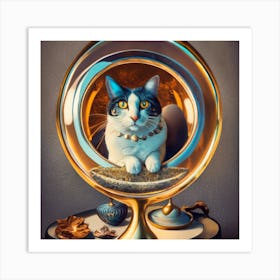 Cat In A Glass Ball 1 Art Print