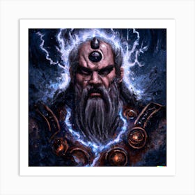 Dark God of Thunder 2 Art Print