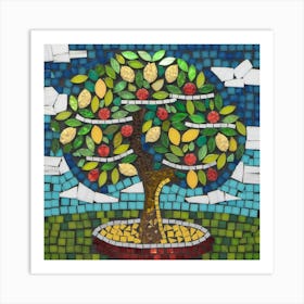 Mosaic Tree Of Lemon Art Print