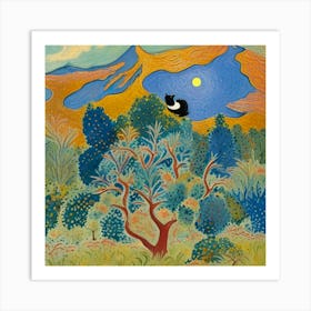 Cat In The Tree Art Print