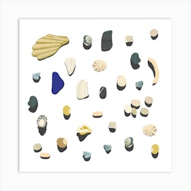 Sea Shells and Beachcombing Coastal Finds Art Print