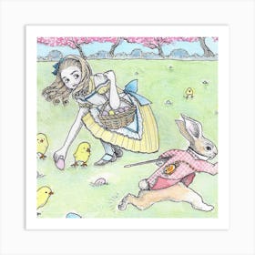 Alice In Easterland Square Art Print