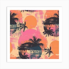 Grunge Palms (8) Art Print