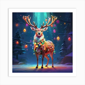 Christmas Deer 8 Art Print