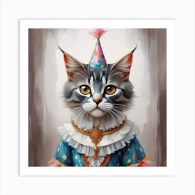 Clown Cat Art Print