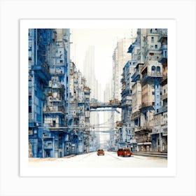 Futuristic City 46 Art Print