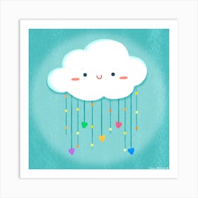 Cloud Love Square Art Print