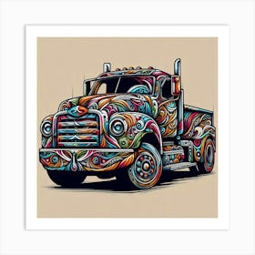 Truck Art Design With Vibrant Colors And Intricate Patterns (2) Art Print