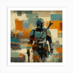 Din Djarin The Mandalorian Desert Paint Swipe Star Wars Art Print Art Print