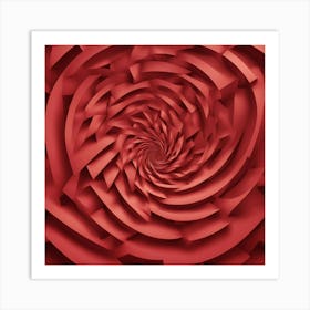 Abstract Red Spiral 1 Art Print