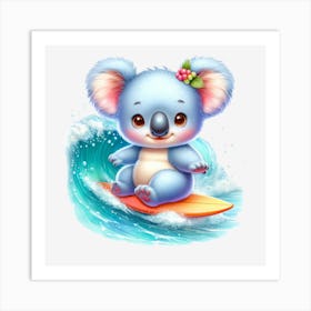 Koala Surfing 1 Art Print