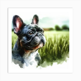 French Bulldog Watercolor Painting Art Print