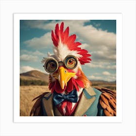 Silly Animals Series Rooster 2 Art Print